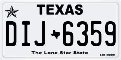 TX license plate DIJ6359