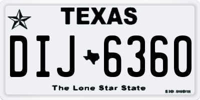 TX license plate DIJ6360