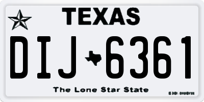 TX license plate DIJ6361
