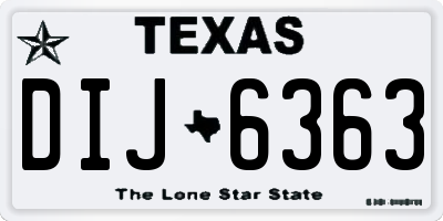 TX license plate DIJ6363