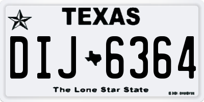 TX license plate DIJ6364