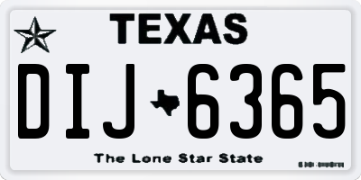 TX license plate DIJ6365