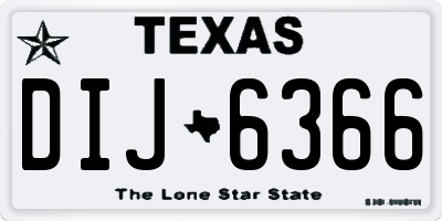TX license plate DIJ6366
