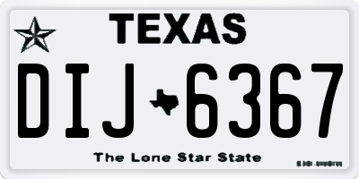 TX license plate DIJ6367