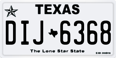 TX license plate DIJ6368