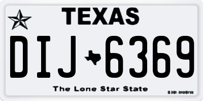 TX license plate DIJ6369