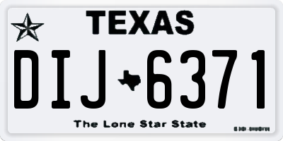 TX license plate DIJ6371