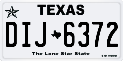 TX license plate DIJ6372