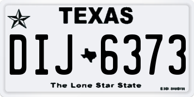 TX license plate DIJ6373