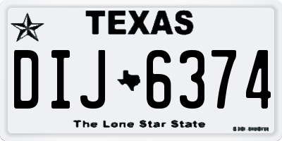 TX license plate DIJ6374