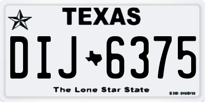TX license plate DIJ6375
