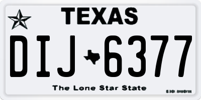 TX license plate DIJ6377