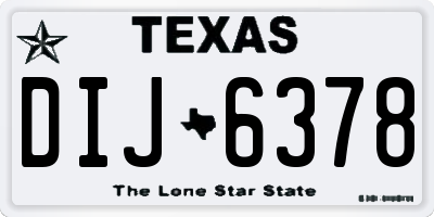 TX license plate DIJ6378