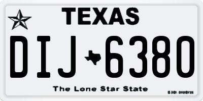 TX license plate DIJ6380