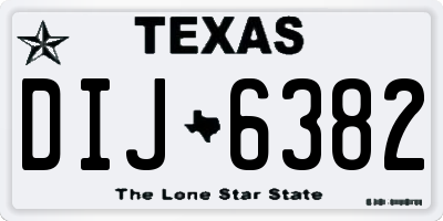 TX license plate DIJ6382