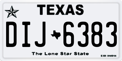 TX license plate DIJ6383