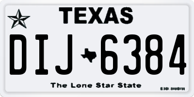 TX license plate DIJ6384