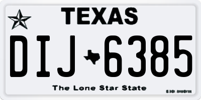 TX license plate DIJ6385