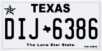 TX license plate DIJ6386