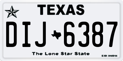 TX license plate DIJ6387