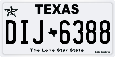TX license plate DIJ6388