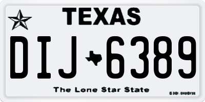 TX license plate DIJ6389