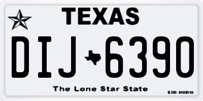 TX license plate DIJ6390