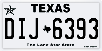 TX license plate DIJ6393