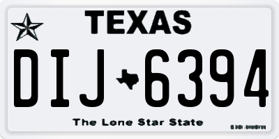 TX license plate DIJ6394