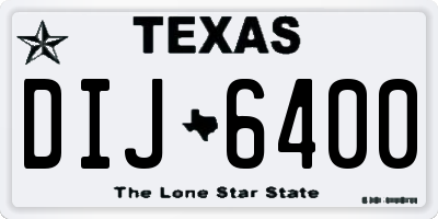TX license plate DIJ6400