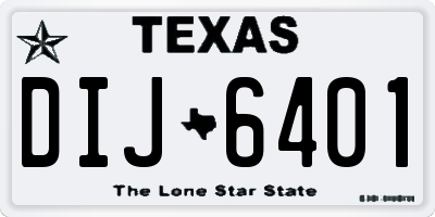 TX license plate DIJ6401