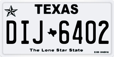 TX license plate DIJ6402
