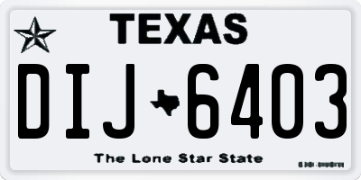 TX license plate DIJ6403