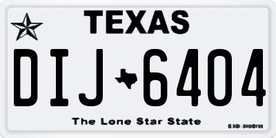 TX license plate DIJ6404