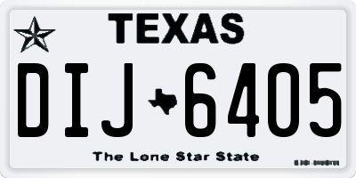 TX license plate DIJ6405