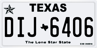 TX license plate DIJ6406