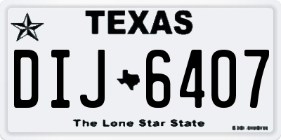 TX license plate DIJ6407
