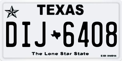 TX license plate DIJ6408