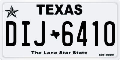 TX license plate DIJ6410