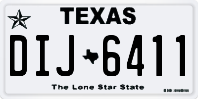 TX license plate DIJ6411