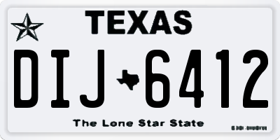 TX license plate DIJ6412