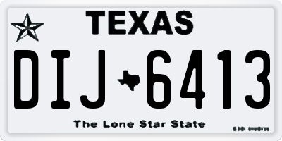 TX license plate DIJ6413