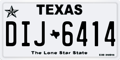 TX license plate DIJ6414