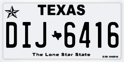 TX license plate DIJ6416