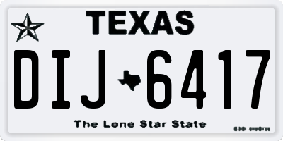 TX license plate DIJ6417