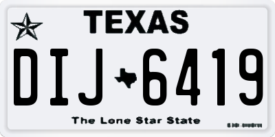 TX license plate DIJ6419