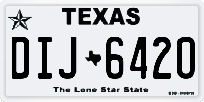TX license plate DIJ6420
