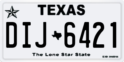 TX license plate DIJ6421