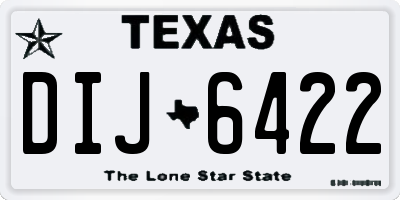 TX license plate DIJ6422