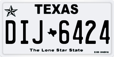 TX license plate DIJ6424